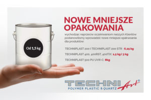Na życzenie naszych klientów! Nowe, mniejsze opakowania żywicy! Na życzenie naszych klientów! Nowe, mniejsze opakowania żywicy!